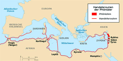 Handelrouten der Phönizier Handeslrouten der Phönizier