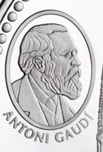 Bildnis Gaudi von der Münze Bildnis Gaudi